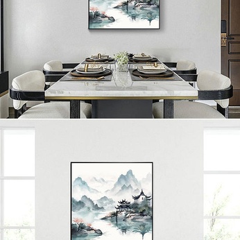 Creative Chinese Wind Ink Landscape Illustration New Chinese Decorative Painting