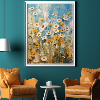 Flower Sea Daisy Oil Painting Living Room Decorative Painting