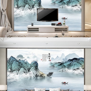 Haina Baichuan TV background wall landscape decorative painting