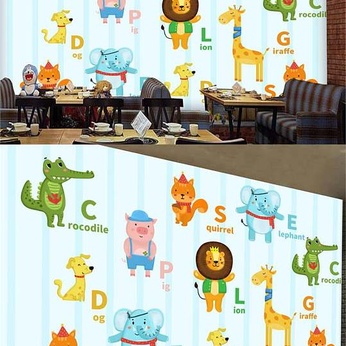 Cartoon Animal Tooling Background Wall