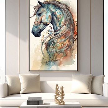 Chinese Wind Horse Year Zodiac Interior Decoration Painting