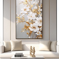 High-end Floral White Floral Oil Painting Texture Decorative Painting