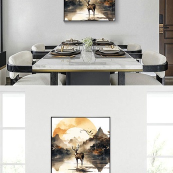 Hand painted new Chinese style golden landscape painting new Chinese style decorative painting