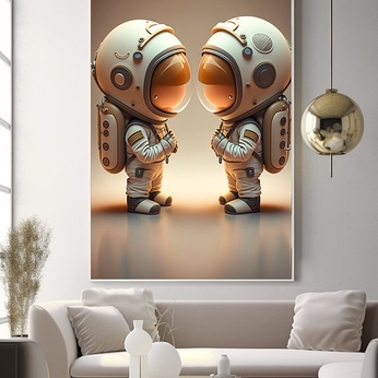 Double Q Space Astronaut Model Decorative Painting