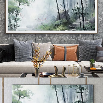 Clear Chinese Wind Ink Landscape Painting Decorative Painting New Chinese Decorative Painting