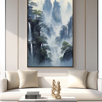 Hand-painted landscape Chinese interior decorative painting