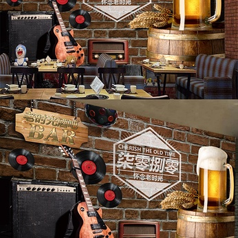 Vintage nostalgic vintage music bar cargo background wall