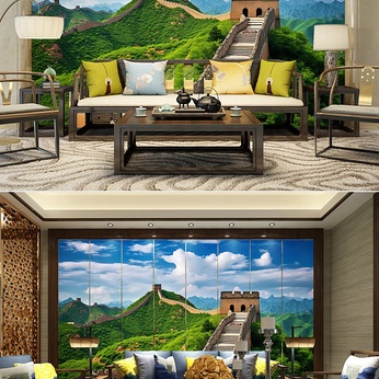 Beijing Spring Great Wall Landscape Decoration Painting TV Background Wall