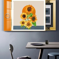 Hand painted sunflower Morandi meter box decorative painting