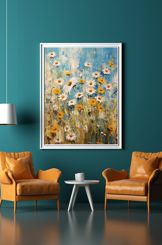 Flower Sea Daisy Oil Painting Living Room Decorative Painting