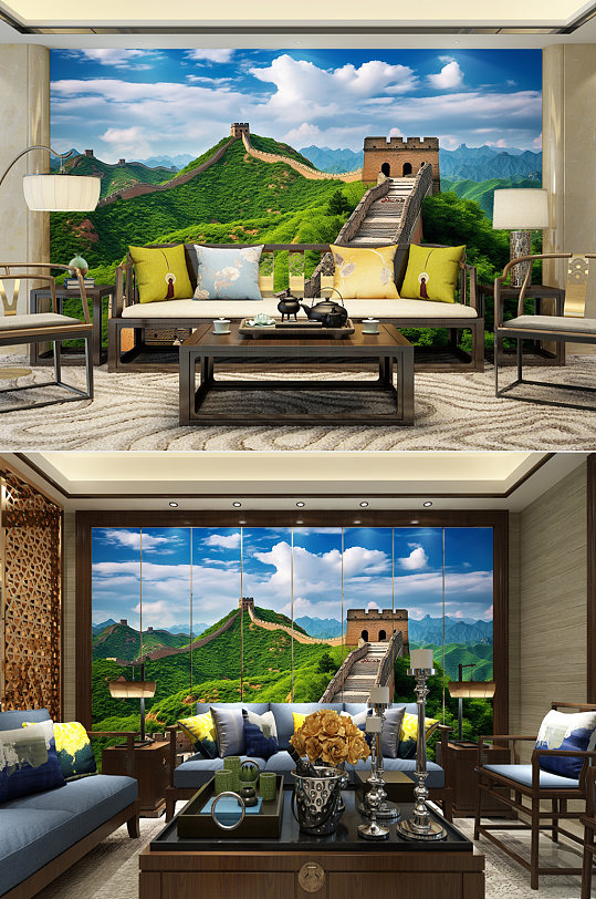 Beijing Spring Great Wall Landscape Decoration Painting TV Background Wall