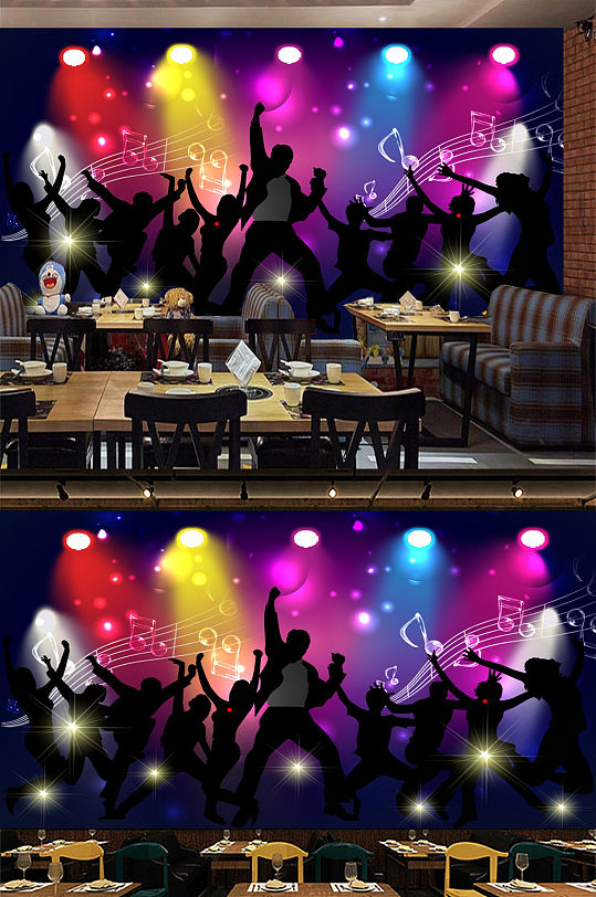 KTV Bar Singing Tooling Background Wall Personalized Bar Wall Painting